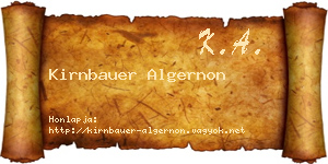Kirnbauer Algernon névjegykártya